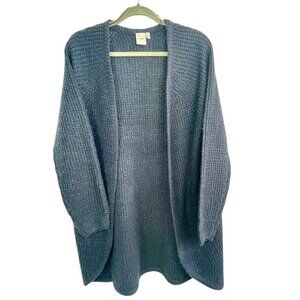 ICHI Scandi Blue Oversized Slouchy Boxy Chunky IHODANSA Cardigan Sweater Size L